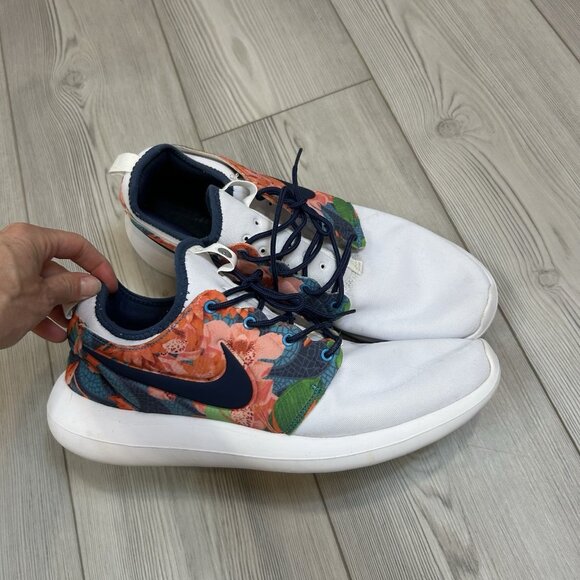 NikeiD Custom Roshe Colorful Floral Print Sneakers Men's 13 897154 Lace Up - Picture 3 of 8